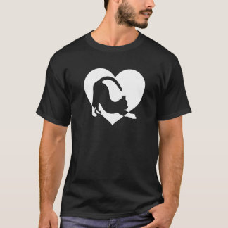 Camiseta Lindo Vintage Quien Ama Gatos Gato Negro Corazón B