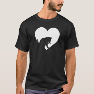 Camiseta Lindo Vintage Quien Ama Gatos Gato Negro Corazón B