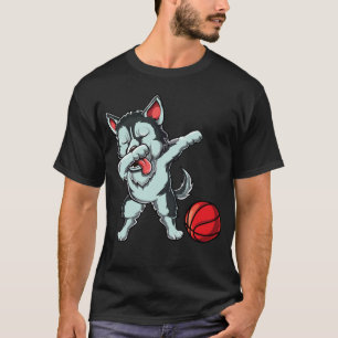 Camiseta Lindo y divertido perro Husky Siberiano haciendo D
