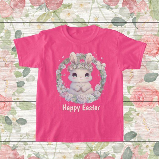 Camiseta lindos chicas Feliz conejito de Pascua (Subido por el creador)