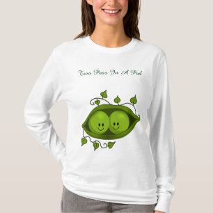Camiseta Lindos Dos Guisantes En Una Vaina Gemelos