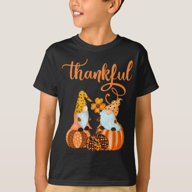 Camiseta Lindos gnomes de agradecimiento para otoño o Hallo (Anverso)