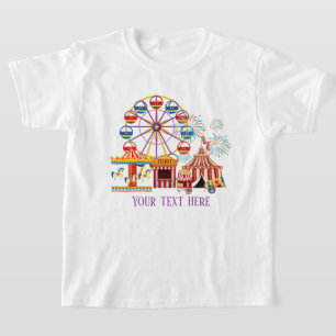 Camiseta lindos niños unisex agregan circo de texto