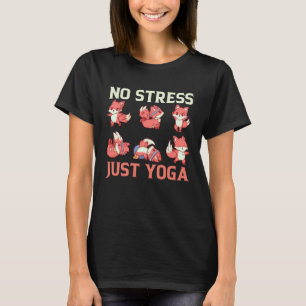 Camiseta Lindos zorros de yoga sin estrés haciendo ejercici
