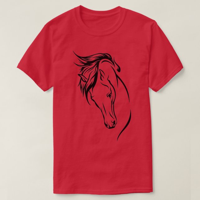 Camiseta Line Art Horse Head (Diseño del anverso)