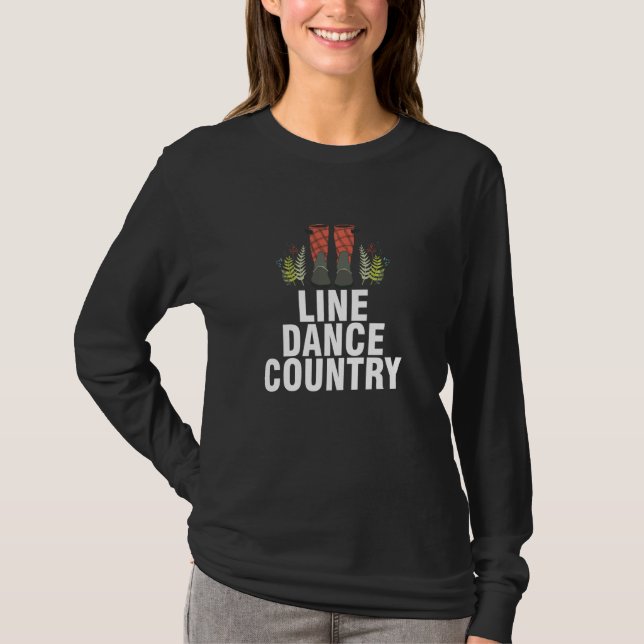 Camiseta Line Dance Country Boots Boots Western Music Flowe (Anverso)