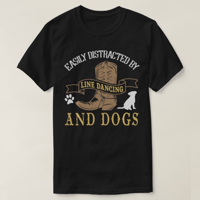 Camiseta Line Dance  Joke Dog Lover Line Dancing Line Dance (Diseño del anverso)