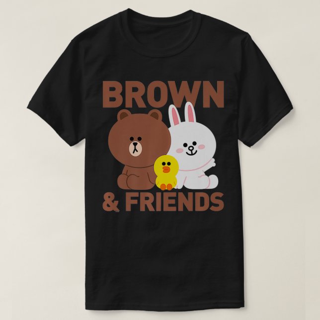 Camiseta Line Friends Brown & Friends Trio Premium (Diseño del anverso)