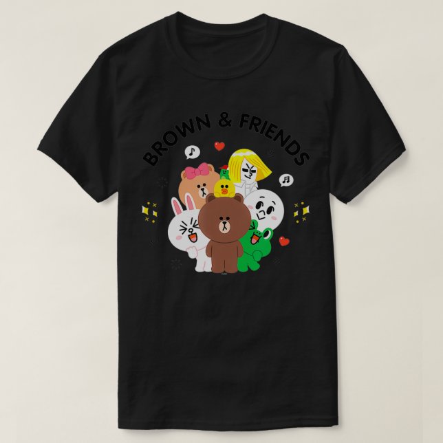 Camiseta Line Friends Brown y Friends Group (Diseño del anverso)
