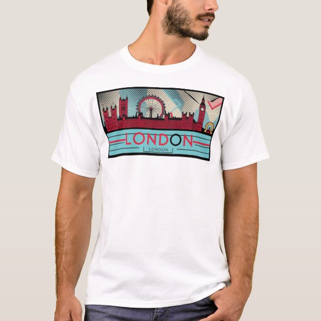 Camiseta Línea 1 del Pop-Art de Londres (Anverso)