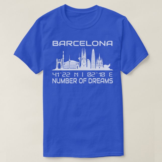 Camiseta Línea 2 del Skyline 2 de la ciudad de Barcelona (Diseño del anverso)