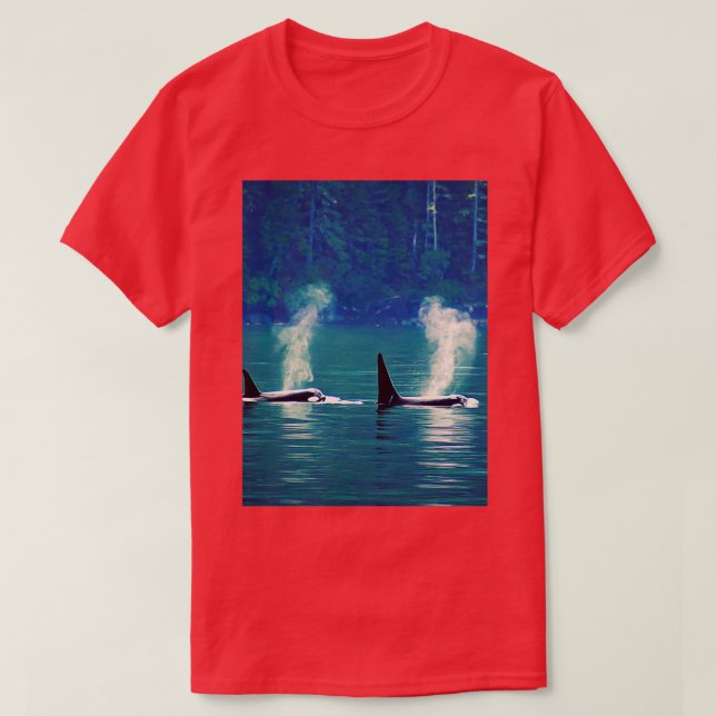 Camiseta Línea A del Asesino de Ballenas Nativas Orcas del  (Diseño del anverso)