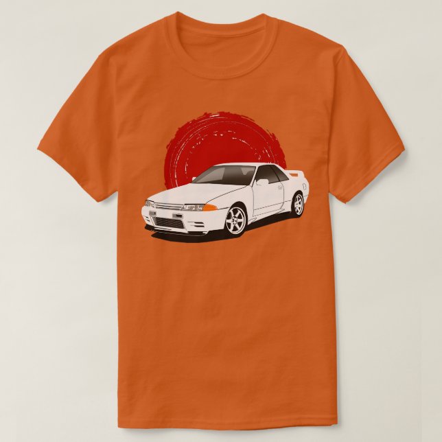 Camiseta Línea aérea blanca Nissan GTR r33 (Diseño del anverso)