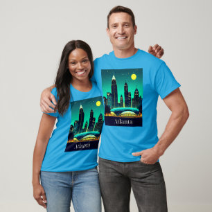 Camiseta Línea aérea de Atlanta bajo un cielo estrellado