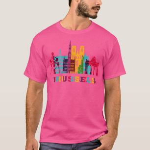 Camiseta Línea aérea de Bruselas City Skyline Bélgica