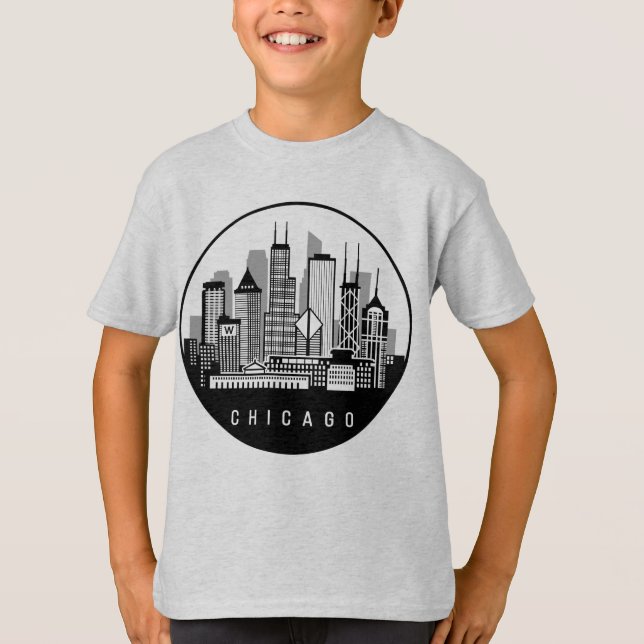 Camiseta Línea aérea de Chicago Illinois (Anverso)