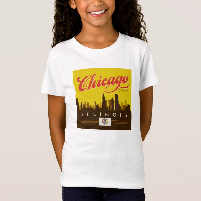 Camiseta Línea aérea de Chicago Illinois (Anverso)