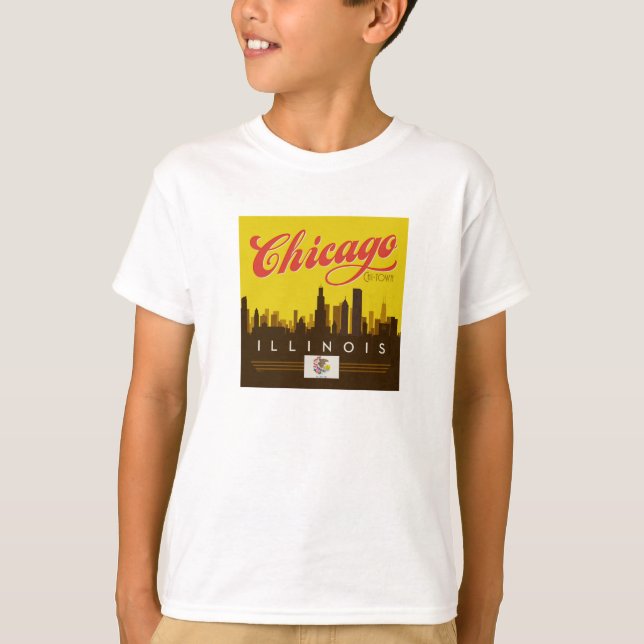 Camiseta Línea aérea de Chicago Illinois (Anverso)