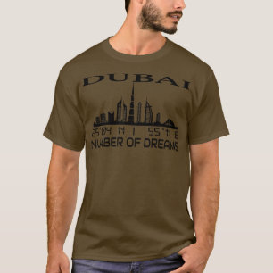 Camiseta Línea aérea de Dubái Coordenadas GPS Capital Uae 3