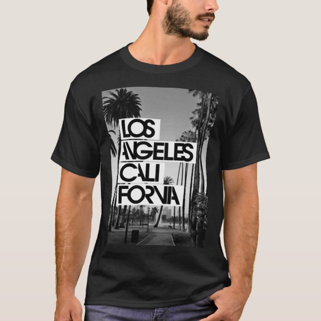 Camiseta Línea aérea de Guay Los Angeles California en Whit (Anverso)