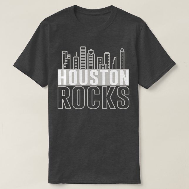 Camiseta Línea aérea de Houston Rocks Texas City Skyline (Diseño del anverso)