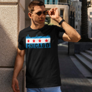Camiseta Línea aérea de la bandera de Chicago Vintage