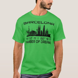 Camiseta Línea aérea de la ciudad de Barcelona coordenadas 