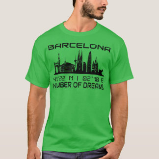 Camiseta Línea aérea de la ciudad de Barcelona coordenadas
