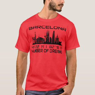 Camiseta Línea aérea de la ciudad de Barcelona coordenadas 