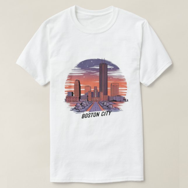 Camiseta Línea aérea de la ciudad de Boston, Boston Mamá el (Diseño del anverso)