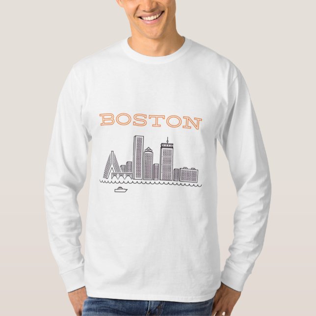 Camiseta Línea aérea de la ciudad de Boston, Boston Mamá el (Anverso)
