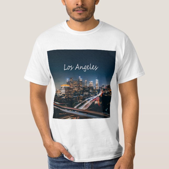Camiseta Línea aérea de Los Ángeles California en la noche (Anverso)