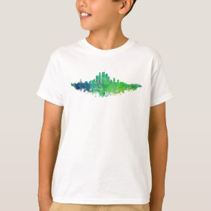 Camiseta Línea aérea de Los Ángeles City Skyline - Azul ver