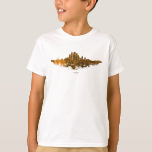 Camiseta Línea aérea de Los Ángeles City Skyline - Naranja