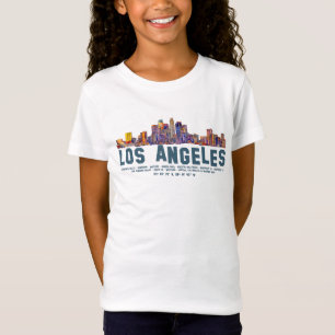 Camiseta Línea aérea de Los Ángeles. Nombres y coordenadas