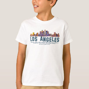 Camiseta Línea aérea de Los Ángeles. Nombres y coordenadas 