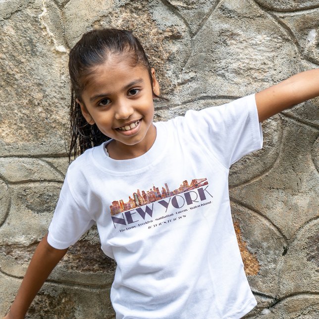 Camiseta Línea aérea de Nueva York. Órganos y coordenadas (Subido por el creador)