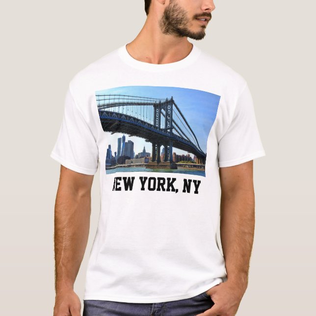 Camiseta Línea aérea de NYC: Puente Manhattan #3 (Anverso)