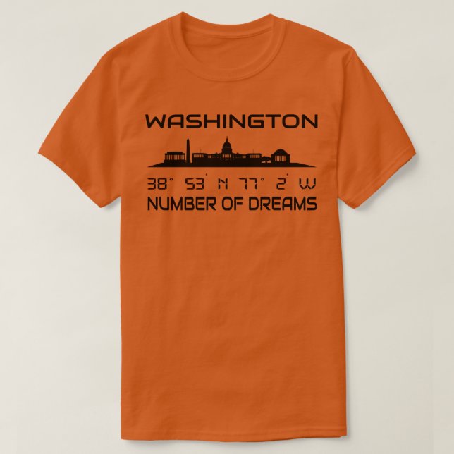 Camiseta Línea aérea de Washington DC para coordenadas GPS (Diseño del anverso)