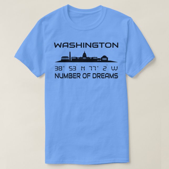 Camiseta Línea aérea de Washington DC para coordenadas GPS (Diseño del anverso)