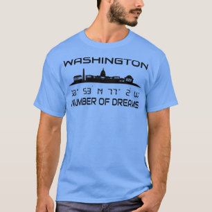 Camiseta Línea aérea de Washington DC para coordenadas GPS