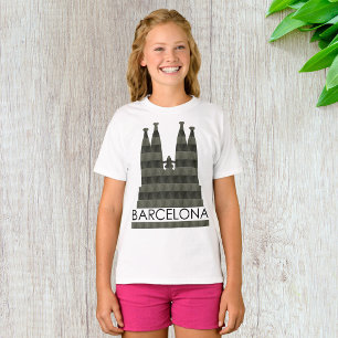 Camiseta Línea aérea geométrica moderna de la Sagrada Famil