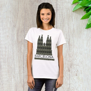 Camiseta Línea aérea geométrica moderna de la Sagrada Famil