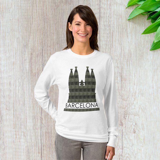 Camiseta Línea aérea geométrica moderna de la Sagrada Famil (Subido por el creador)