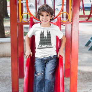 Camiseta Línea aérea geométrica moderna de la Sagrada Famil