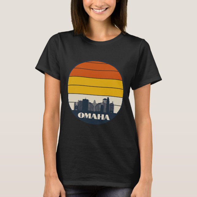 Camiseta Línea aérea Omaha, Omaha Nebraska, Omaha NE (Anverso)