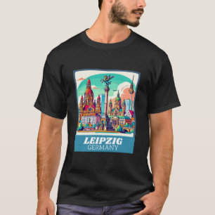 Camiseta Línea aérea retro Leipzig