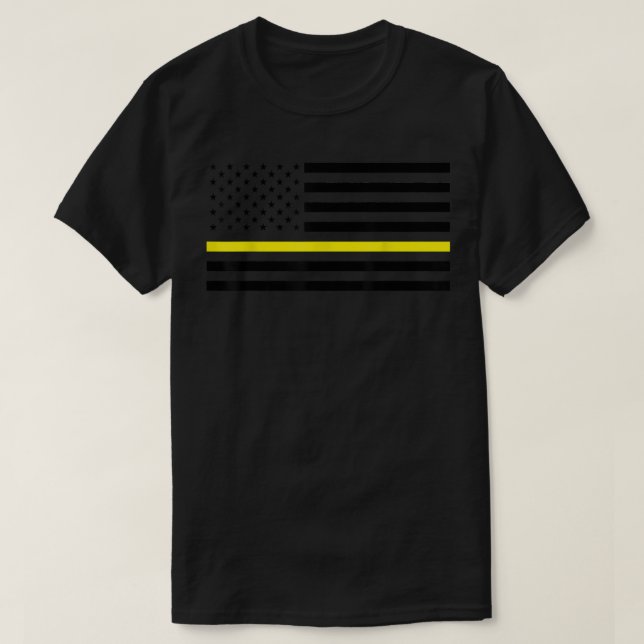 Camiseta Línea Amarilla delgada, guardias de seguridad, cam (Diseño del anverso)