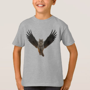 Camiseta Línea Angélica: Gato lindo con alas