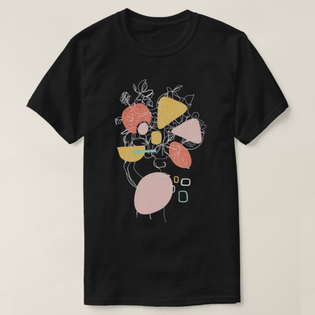 Camiseta Línea Art Face Resumen Art One Line Minimal  (Diseño del anverso)